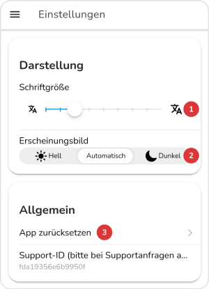 Handbuch – Einstellungen – 1